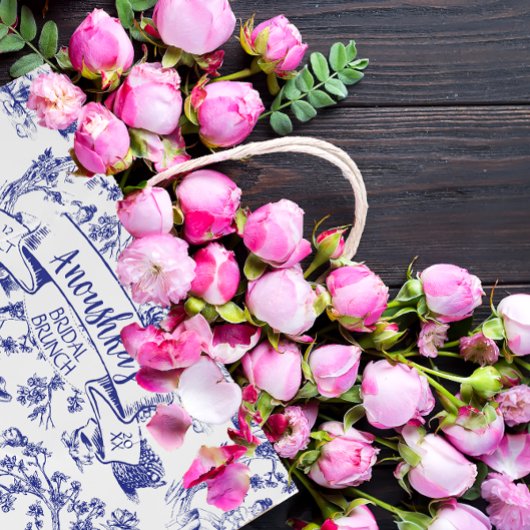 Blue Toile de Jouy Brautparty Große Geschenktüte