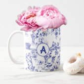 Blue Toile de Jouy Brautparty Kaffeetasse