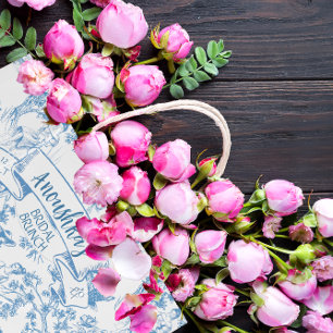 Blue Toile de Jouy Brautparty Mittlere Geschenktüte