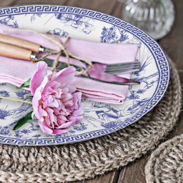 Blue Toile de Jouy Brautparty Pappteller