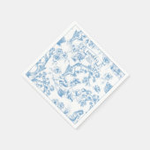 Blue Toile de Jouy Brautparty Serviette (Ecke)