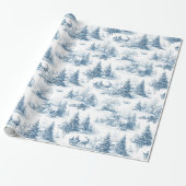 Blue Toile de Jouy Christmas Wrapping Paper Geschenkpapier (Ungerollt)