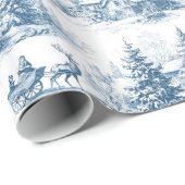 Blue Toile de Jouy Christmas Wrapping Paper Geschenkpapier (Rolleneckpunkt)
