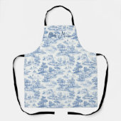 Blue Toile de Jouy Cooking & Baking Geschenk Küche Schürze (Vorderseite)