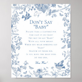 Blue Toile De Jouy Dont Say Baby Showspiel Poster