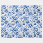 Blue Toile de Jouy Fleecedecke (Vorderseite (Horizontal))