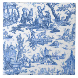 Blue Toile de Jouy Fliese