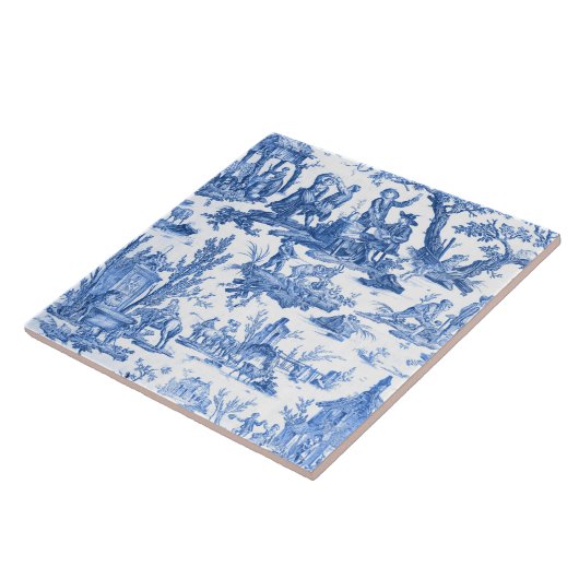 Blue Toile de Jouy Fliese (Seite)