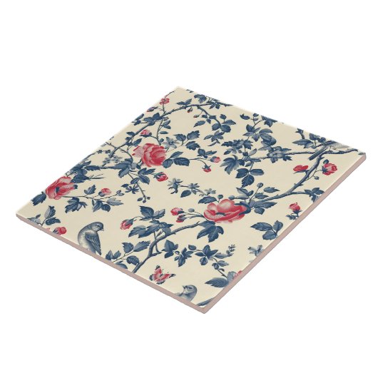 Blue Toile de Jouy Fliese (Seite)