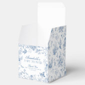 Blue Toile De Jouy Floral Baby Dusche Fühxen Geschenkschachtel (Geöffnet)