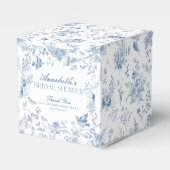Blue Toile De Jouy Floral Brautparty Fevor Box Geschenkschachtel (Vorderseite)