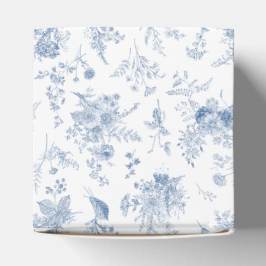 Blue Toile De Jouy Floral Brautparty Fevor Box Geschenkschachtel (Oben)