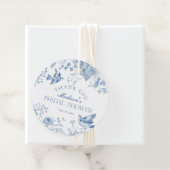 Blue Toile De Jouy Floral Brautparty Gevor Geschenkanhänger (Beispiel)