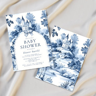 Blue Toile De Jouy French Baby Dusche Einladung