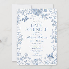 Blue Toile De Jouy French Floral Baby Sprinkle Einladung