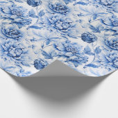 Blue Toile de Jouy Geschenkpapier (Ecke)