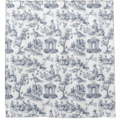 Blue Toile de Jouy im französischen Landstil Duschvorhang (Vorderseite)