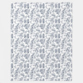 Blue Toile de Jouy im französischen Landstil Fleecedecke (Vorderseite)