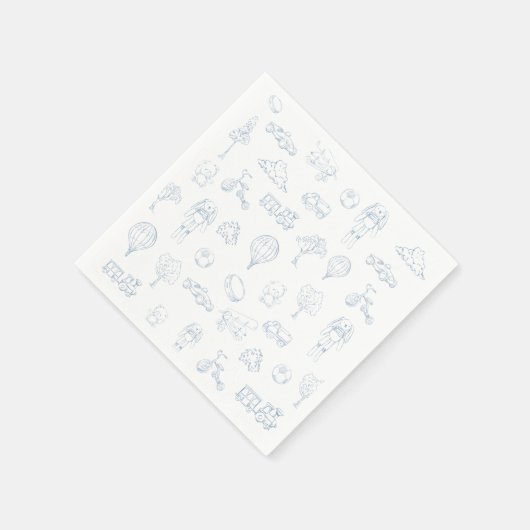 Blue Toile De Jouy Kinderzimmer Babydusche Serviette (Ecke)