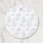 Blue Toile de Jouy Kinderzimmer Boy Baby Dusche Da Geschenkanhänger (Rückseite)