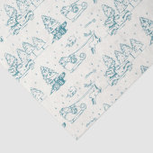 Blue Toile de Jouy Moderne Weihnachtsszenen Seidenpapier (Detail)