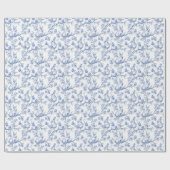 Blue Toile De Jouy Osterhase Geschenkpapier (Flach)