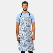 Blue Toile De Jouy Osterhase Schürze (Getragen)