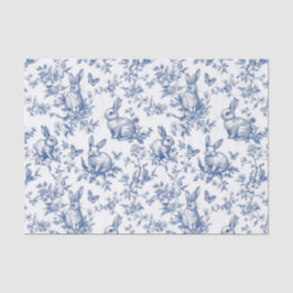 Blue Toile De Jouy Osterhase Seidenpapier