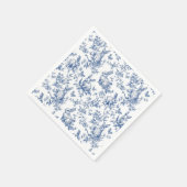 Blue Toile De Jouy Osterhase Serviette (Ecke)