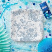 Blue Toile de Jouy Paper Plate Pappteller (Party)