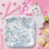 Blue Toile de Jouy Paper Plate Pappteller (Party)