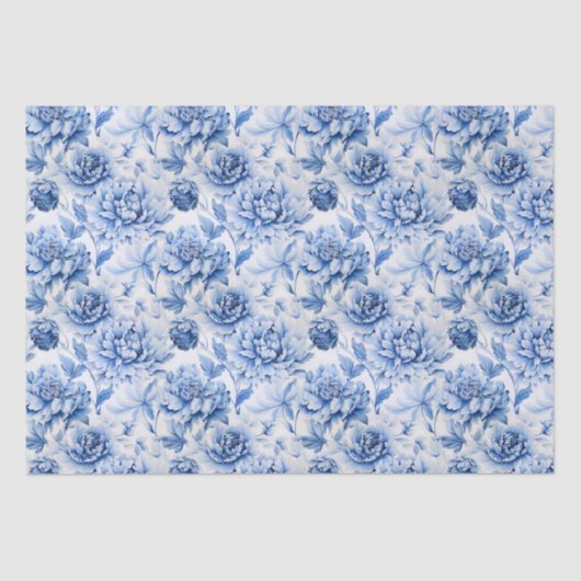 Blue Toile de Jouy Seidenpapier (Vorderseite)
