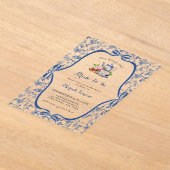 Blue Toile de jouy Tee Party Brautparty Acryleinladungen (Ablage )