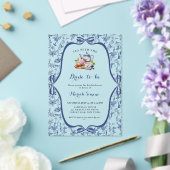 Blue Toile de jouy Tee Party Brautparty Acryleinladungen (In Situ (Hochzeit))