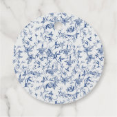 Blue Toile de jouy Tee Party Brautparty Geschenkanhänger (Rückseite)