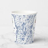 Blue Toile de jouy Tee Party Brautparty Pappbecher (Rechts)