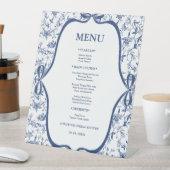 Blue Toile de jouy Tee Party Brautparty Party Sockelschild (In Situ)