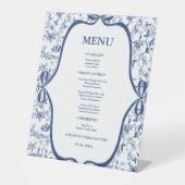 Blue Toile de jouy Tee Party Brautparty Party Sockelschild (Vorderseite)