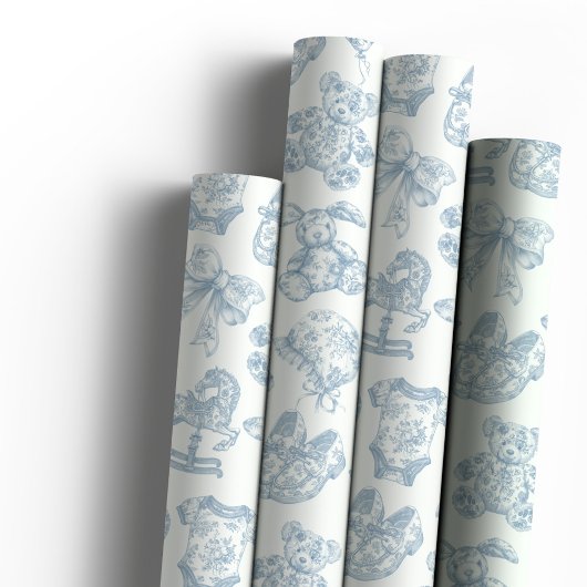 Blue Toile de Jouy Vintag Kinderzimmer Geschenkpapier