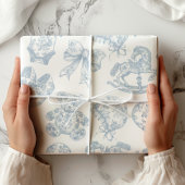 Blue Toile de Jouy Vintag Kinderzimmer Geschenkpapier