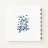 Blue Toile De Jouy Wedding Guest Book Notizblock (Rückseite)