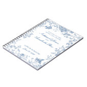 Blue Toile De Jouy Wedding Letters Bridge and Groo Notizblock (Linke Seite)
