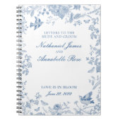 Blue Toile De Jouy Wedding Letters Bridge and Groo Notizblock (Vorderseite)