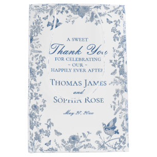 Blue Toile De Jouy Wedding Party - Favoriten Mittlere Geschenktüte