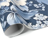 Blue Toile de Jouy Weihnachtsmuster Geschenkpapier (Rolleneckpunkt)