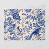 Blue Toile Du Jouy French Garden Postkarte (Vorderseite)