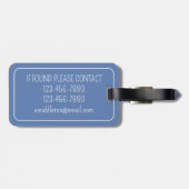 Blue Toile Floral Beach Dolphin Personalisiert Gepäckanhänger (Rückseite horizontal)