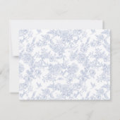 Blue Toile floral Border Note Card Einladung (Rückseite)