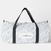 Blue Toile Floral Lace Personalized Duffle Bag (Vorderseite)