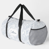 Blue Toile Floral Lace Personalized Duffle Bag (Rechte Ecke)
